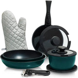 Moss & Stone 10-Piece Stackable Nonstick Cookware Set
