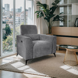 Low Track Arm Adjustable Power Recliner Chair, Dark Grey