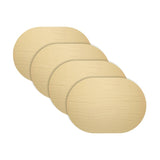 Strata Leather Gold Placemat - Oval 13.3x16.5"- Set of 4