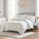 Floral Blossom Embroidered Quilt Mini Set, Blue