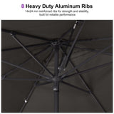 PURPLE LEAF Luxury Market Umbrella 1.9"/2.4"/3.1" Pole Commercial Hydraulic Semi-Automatic Umbrella