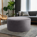 Universal Round Ottoman Cover- Pana Charcoal