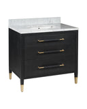 Verona 36" Black Vanity with Rectangular Undermount Sink