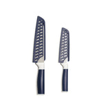 Duo-Grip 2 Piece Santoku Knife Set With Blade Guards, Grey