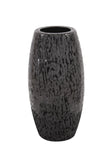 Chiseled Texture Black Iron Cylinder Vase- Small