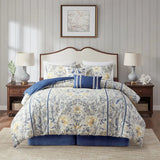 Wholesale Spring Floral Blue 6-Piece Comforter/5-Piece Duvet Set