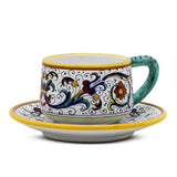 Ricco Deruta Hand-Painted Cup & Saucer 12 oz