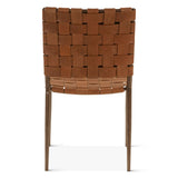 Copenhagen 18" Dining Chair in Brown Buffalo Leather and Iron
