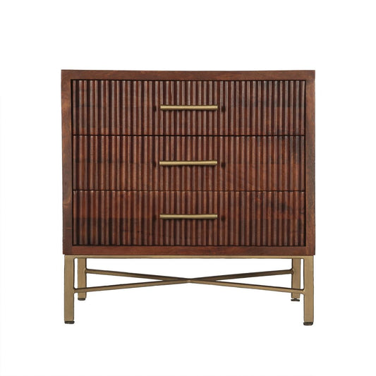 Cosmopolitan 26" Three Drawer Nightstand in Honey Brown - New