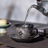 Nine-Tailed Silver Fox Coffee Cup & Saucer Set