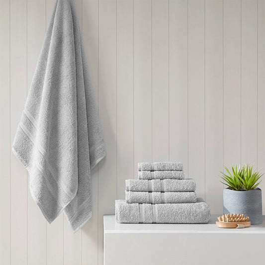 Turkish Cotton 500gsm 6-Piece Bathroom Towel Set, Grey