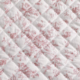 Vintage Inspired Floral Microfiber Quilt Set, Pink