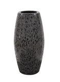 Chiseled Texture Black Iron Cylinder Vase- Large