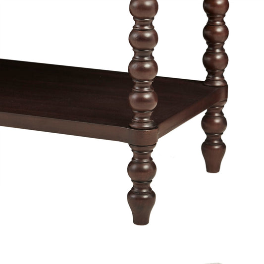 2-Drawer Storage Accent Chest w/ Turned Legs, Morocco Brown