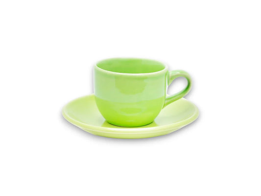 Ceramic Tea Cup & Saucer Set, 6 oz, Set of 4