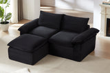 DERVAL 80" Loveseat with 1 Ottoman