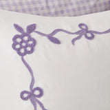 Charming Floral Microfiber Comforter Set For Kids, Purple