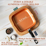 9.5" Copper Nonstick Square Grill Pan
