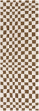 Lajos Brown Checkered Shag Rug - Clearance