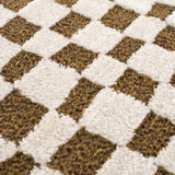 Lajos Brown Checkered Shag Rug - Clearance