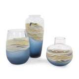 Cyprus Tall Wide Mouth Hand Blown Glass Vase