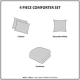 Plush To Sherpa Down Alternative Comforter Set, Green/Ivory
