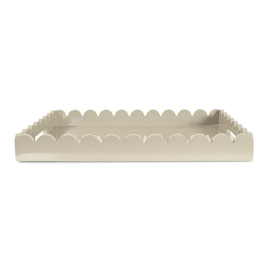Rectangular Scalloped Riviera Tray - Taupe