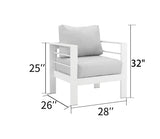Patio Furniture Metal Armchair, 2 Pcs