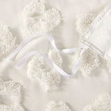 Clipped Chenille Textured Animal Duvet Cover Set, Off-White