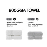 8-Piece 800gsm Cotton Absorbent Towel Set, Taupe