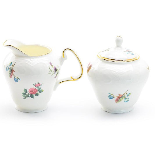 Gracie Bone China Anna Garden Sugar & Creamer Set