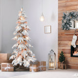 7.5-ft. Elk Mountain Snow Flocked Christmas Tree with Warm White Lights