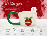 Kook Christmas Ceramic Mugs with Gold Design, 10 oz