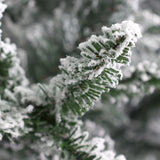 Slim Mountain Pine Flocked Christmas Tree with Warm White LED Lights