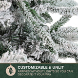 Slim Mountain Pine Flocked Christmas Tree with Warm White LED Lights
