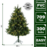 5-Ft. Northern Cedar Teardrop Christmas Tree with EZ Connect Warm White LED Lighting