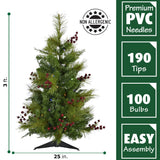 Newberry Pine Artificial Tree with Battery Operated Warm White LED Lights