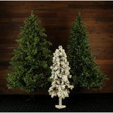 Set of 3 Snowy Alpine Trees with White Incandescent Lights (2-Ft., 3-Ft., & 4-Ft.)