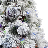 Flocked Sugar Hill Snowy Pine Christmas Tree with Pinecones and Dual Multicolor & Warm White LED Lights