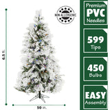 Flocked Snowy Pine Christmas Tree