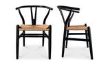 Ventana Dining Chair Black And Natural - Set Of Two