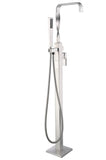 ANZZI Yosemite Floor Mount Tub Filler (44.5" H), 2-Handle Control, 60" Hand Sprayer, Solid Brass, cUPC Certified, Various Finishes