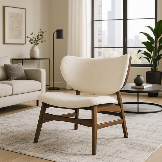 eLuxury Finnmark Modern Armless Boucle Accent Chair