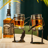 Rifle Hunter Whiskey Glass - Bullet Glass & Metal Cup Holder
