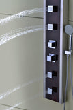 Monsoon 57 in. 4-Jetted Full Body Shower Panel System with Heavy Rain Shower and Spray Wand in Mahogany Style Deco-Glass