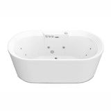 Sofi Series 67 in. x 34 in. Acrylic Combination 50 Gallon Capacity Freestanding Bathtub with Center Drain in White