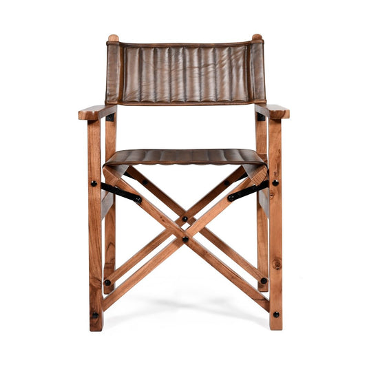 Leeds 23" Folding Dining Chair in Antique Whiskey