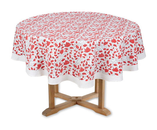Red Floral Tablecloth
