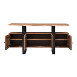 Miles 63" Live Edge Top Media Cabinet in Brownstone