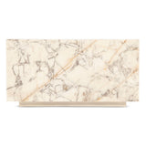Nile 32" Drum Coffee Table in Alabaster Marble